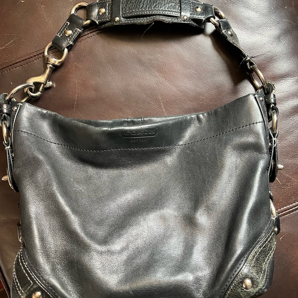 Coach black leather purse